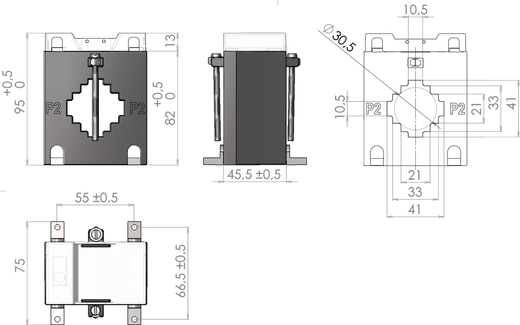 Přístrojový transformátor proudu CLH40.1;400/5A;5VA;0,5S