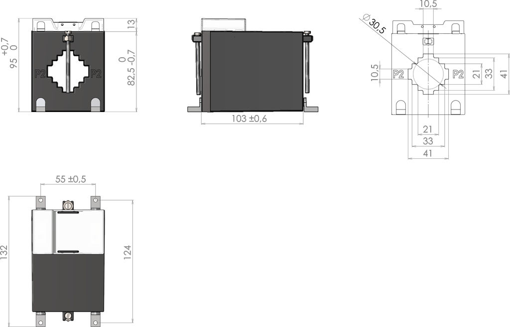 Přístrojový transformátor proudu CLH40.3;75/5A;5VA;0,5S