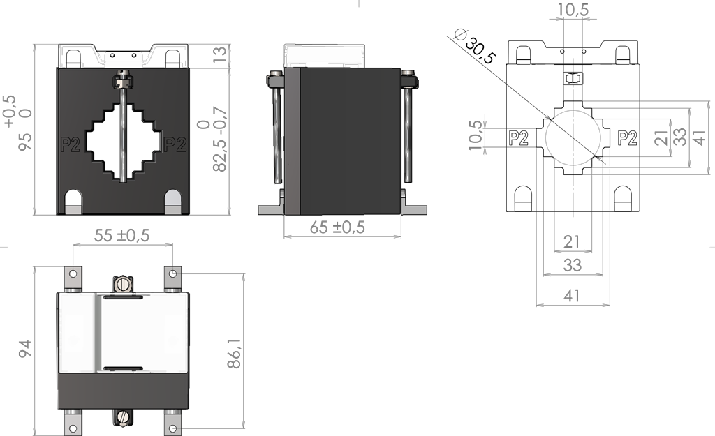 Přístrojový transformátor proudu CLH40.3;125/5A;5VA;0,5S