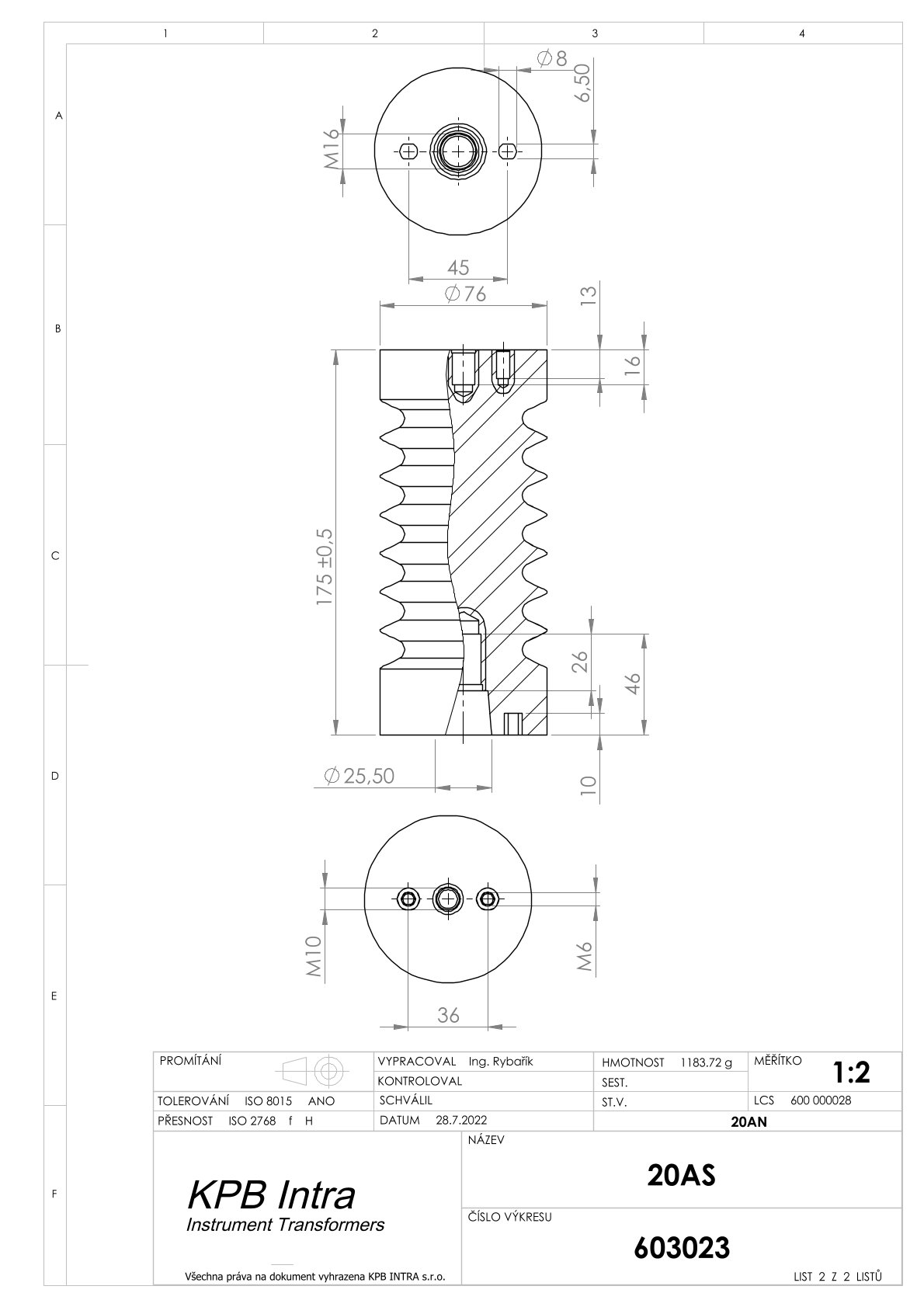 Podpěrný izolátor 20AS